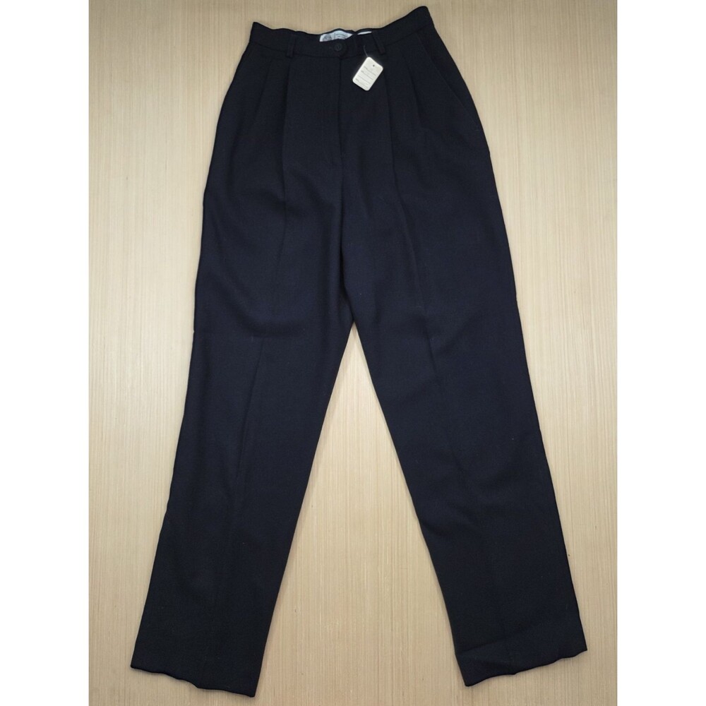 Vtg JH Collectibles Women's 6  100% Pure Wool Dress Pants Black Pleated NEW
